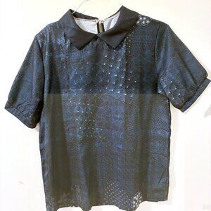 Soft Rich Blue Short Sleeve Blouse